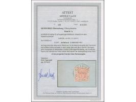 1850, 3 Pfg. lebhaftrot, Platte III, Position 12, farbfrisch und allseits sehr breitrandig mit sichtbaren Trennlinien an alle