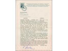 1872, Paris print 10 b. blue, 15 b. deep brown and 25 b. yellowish bistre (2), tied to envelope from "BACAU 7 JUN 75", endors