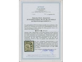 “BERLIN** 23.4.75” (Spalink 1N4a) sehr klar in Schwarz auf loser Marke 50 Pfge hellgrau in einwandfreier Erhaltung. Eine sehr