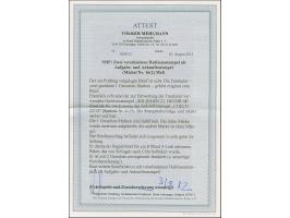 “COELN** 22.12.” (Spalink 4-15) klar als Ankunftsstempel rückseitig auf Paketbegleitbrief mit zwei Einzelmarken 1 Gr. gezähnt