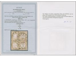 “CREFELD 11.JAN.73” (Spalink 6-4) viermal recht klar auf zwei senkrechten Paaren kleiner Schild 5 Gr. ockerbraun, als Viererb