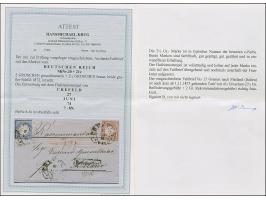 “CREFELD 27.JUNI.74” (Spalink 6-6) zweimal recht klar auf großer Schild 2 Gr. grauultramarin und 2½ Gr. braun als tarifgerech