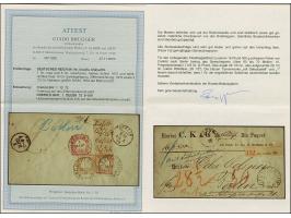 “CREFELD BHF. 1.DECBR. 72” (Spalink 6-8) mehrfach klar auf kleiner Schild 1 Gr. und 5 Gr. sowie großer Schild 2½ lilabraun in