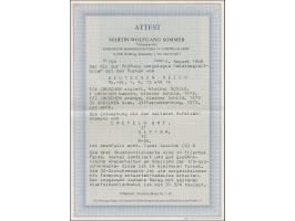 “CREFELD BHF. 21.SEPTBR.72” (Spalink 6-8) mehrfach klar auf kleiner Schild ¼ Gr. violettpurpur, 1 Gr. karmin und ½ Gr. orange