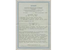 “DUISBURG 23.FEBR.73” (Spalink 10) mehrfach auf kleiner Schild 2 Gr. grauultramarin und großer Schild 1 Gr. karmin und 2½ Gr.