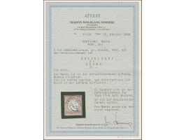 “DÜSSELDORF 31.DECBR.7(2)” (Spalink 11-6) auf loser Marke großer Schild 2½ Gr. mittelrotbraun. Die farbfrische Marke ist deut