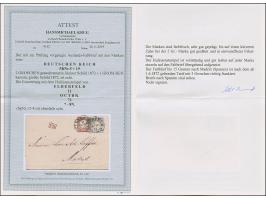 “ELBERFELD 11.OCTBR.72” (Spalink 12-4) zweimal sehr klar auf kleiner Schild 2 Gr. grauultramarin und großer Schild 1 Gr. karm