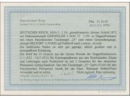 “GEBWEILER 6.MAI.72” (Spalink 13) klar auf kleiner Schild 2 Gr. grauultramarin als tarifgerechte Einzelfrankatur auf komplett