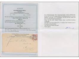 “HAMBURG I.A. 16.OCTBR.74” (Spalink 17-2M) klarer Abschlag ohne Zeitgruppenriegel auf großer Schild 1 Gr. karmin auf Vordruck