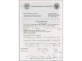 “HAMBURG** 28.APRIL.75” (Spalink 17-10) zweimal klar auf großer Schild 2 Gr. grauultramarin und 10 Pfge lilarot als tarifgere