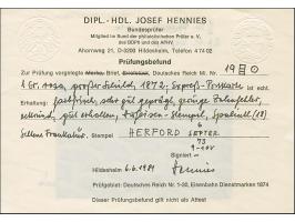 “HERFORD 6.SEPTBR.73” (Spalink 18) mehrfach klar auf senkrechtem Dreierstreifen großer Schild 1 Gr. karmin als tarifgerechte 