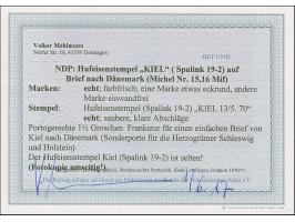 “KIEL 13.5.70” (Spalink 19-2) mehrfach klar auf Norddeutscher Postbezirk ½ Gr. und 1 Gr. gezähnt als tarifgerechte Frankatur 