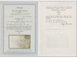 “MÜHLHAUSEN i. ELS. BHF. 25.NOVBR.72” (Spalink 26-5) klar als nachträgliche Entwertung auf großer Schild 1 Gr. karmin mit han