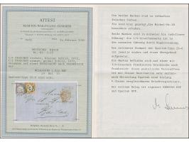 “MÜLHAUSEN i. ELS. BHF 19.MAI.73” (Spalink 26-6) zweimal recht klar auf kleiner Schild ¼ Gr. graupurpur und großer Schild ½ o