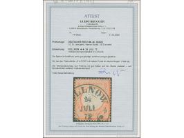 “POLLNOW 24.JULI.72” (Spalink 31) klar auf loser Marke kleiner Schild ½ Gr. orangerot mit Plattenfehler “S in POST mit hellem