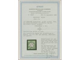 “STRASSBURG i. ELS. BHF 31.DECBR.74” (Spalink 36-2N) klar auf loser Marke ⅓ Gr. dunkelgrün. Die farbfrische Marke ist gut gep