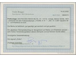 “THORN 1.JAN.73” (Spalink 38-1) sehr klar auf kleiner Schild ½ Gr. orange auf Briefstück. Die farbfrische Marke ist gut geprä