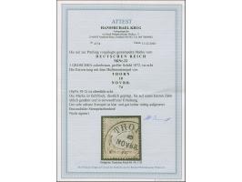 “THORN 18.NOVBR.74” (Spalink 38-2) klar auf loser Marke großer Schild 5 Gr. ockerbraun. Die farbfrische Marke ist deutlich ge