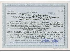 “VIERSEN 7.MÄRZ.80” (Spalink 39N) klar auf Ganzsachenkarte 5 Pfge nach Krefeld, in guter Erhaltung, Fotobefund Petry BPP (201