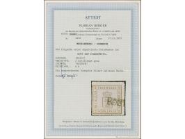 1864/67, 2 Sch. grau, farbfrisch und gut durchstochen, sauber entwertet durch L1 "ROSTOCK". Einwandfrei. Fotoattest Berger BP