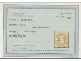 1864, 3 Sgr. ocker, leicht entwertet mit EKr. von Altstrelitz. Einwandfrei. Fotoattest Berger BPP (1997)