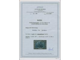 2 M. schwärzlichblau mit zeitgerechter Entwertung “DANZIG *5h 14.6.20”, in einwandfreier Erhaltung, sign. Kniep BPP und Infla