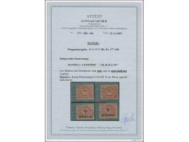 1923, Flugpost 250000 M. bis 5 Mio. auf 50000 M. kpl. je mit zeitgerechter Entwertung “DANZIG LUFTPOST a 20.10.23” auf vier B