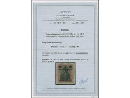 1 M. auf 30 Pfg. mit doppeltem Netzunterdruck, Spitzen nach oben, mit zeitgerechter Entwertung “DANZIG TA 29.8.20” auf Briefs