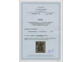 1 M. auf 30 Pfg. mit doppeltem Netzunterdruck, Spitzen nach unten, mit zeitgerechter Entwertung, in einwandfreier Erhaltung, 