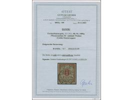 Großes Staatswappen 50 M. rot/gold mit Wasserzeichen 2X, mit zeitgerechter Entwertung “DANZIG *4* 19.8.22” und sehr gutem Dur