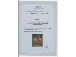 2 M. auf 35 Pfg. mit doppeltem Netzunterdruck, Spitzen nach oben, postfrisch und in tadelloser Erhaltung, sign. Hochkeppler u