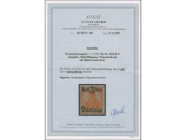 3 M. auf 7½ Pfg. mit doppeltem Netzunterdruck, Spitzen nach oben, postfrisch und in tadelloser Erhaltung, sign. Hochkeppeler 