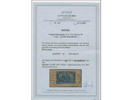 1920, großer Innendienst 2 M. mit klarem Stempel “ZOPPOT &nbsp;*d* 22.9.20” auf Briefstück, in einwandfreier Erhaltung. Eine 