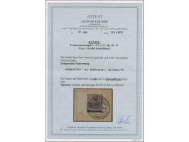 1920, großer Innendienst 60 Pfg. mit linken Bogenrand, 1 M. und 2 M. jeweils mit sehr klarer, zeitgerechter Entwertung “SOBBO