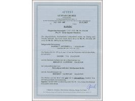 1923, Flugpost 40 Pfg.-20 M. mit Wasserzeichen 3Y komplett mit Zufrankatur je mit Stempel “DANZIG LUFTPOST a 12.6.23” vorder-