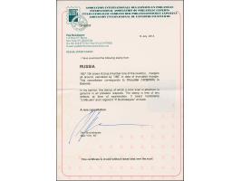 CHUDELIN (Estonia): 10 kopeck brown &amp; blue, good to large margins, with clear dotted &nbsp;truncated triangle “386”. Very