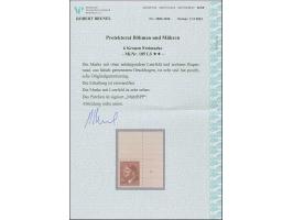 1942 Hitler 6 K. mit komplettem Leerfeld oben, aus der rechten oberen Bogenecke, aus falsch getrenntem Druckbogen, postfrisch