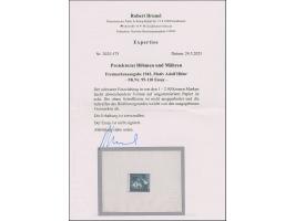 1942, Hitler 1-2,40K., Einzelabzug (57x75mm) auf ungummiertem Papier, &nbsp;in von der endgültigen Ausgabe etwas abweichendem