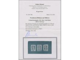 1942, Hitler 60 H., drei verschiedene Fotoessays, waagerecht nebeneinander gedruckt auf gestrichenem, ungummierten Papier (17