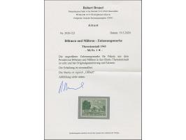 1943, Zulassungsmarke, ungezähnt, sauber ungebraucht, tadellos, sign. Gilbert sowie Fotoattest Brunel (2020)