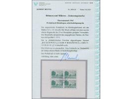 1943, Zulassungsmarke, vier Stück im beschnittenem Kleinbogenformat (134x110mm), als erster Druck dieser Ausgabe, später wurd