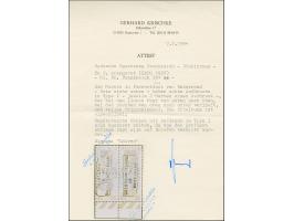 1940, Expo 1937 50C. im senkrechten Unterrandviererblock, dabei der Aufdruck jeweils senkrecht über zwei Marken als Kehrdruck