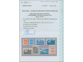 1944, Freimarken 1-30L., dabei 9L. mit Aufdruckfehler “weiter Abstand zwischen Wertziffer und Währungsbezeichnung” sowie 20L.