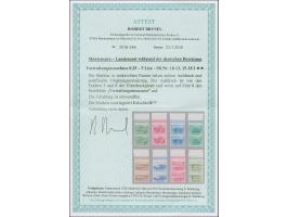 1943, Verwaltungsausschuss 25 Cent - 5 Lire, je im waagerechten Oberrandpaar, der untere Wert einheitlich mit Aufdruckfehler 