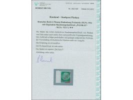 1941, Hindenburg 6 Pfg. mit rotem, diagonalen Aufdruck “PLESKAU”, linkes Seitenrandstück, postfrisch, tadellos, der Aufdruck 