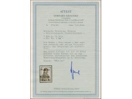 1942, Hakenkreuz 4mm: 1 Rbl. auf 10 K., postfrisch, tadellos, mit einer Auflage von nur 15 Stück eine der ganz großen Seltenh