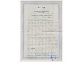 1942, Hakenkreuz 4mm: 1,50 Rbl. auf 10 K. sowie 1,50 Rbl. auf 20K., der 10K. Wert mit amtlicher Tusche-Nachmalung, sauber mit