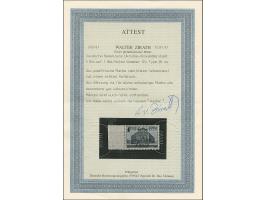 1942, Hakenkreuz 4mm: 3 Rbl. auf 1 Rbl. mit Wasserzeichen Mäandermuster, linkes Seitenrandstück, postfrisch, tadellos, eine s