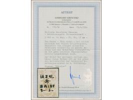 1942, Hakenkreuz 4mm: 5 Rbl. auf 10 K. lilarosa, postfrisch, tadellos, eine außerordentlich seltene Marke, sign. EKeiler sowi