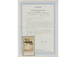 Nordpol 80K., Unterrandstück mit kopfstehendem Aufdruck mit Aufdruckfehler “Kerbe im oberen Bogen des S von VILNIUS”, postfri